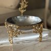 Handcrafted Staineless Steel and Brass Serving Bowl