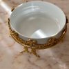 Handcrafted Porcelain and Brass Serving Tray