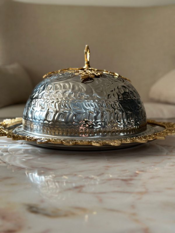 Handcrafted Staineless Steel and Brass Circular Tray