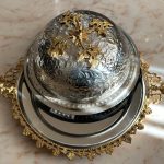 Handcrafted Staineless Steel and Brass Circular Tray